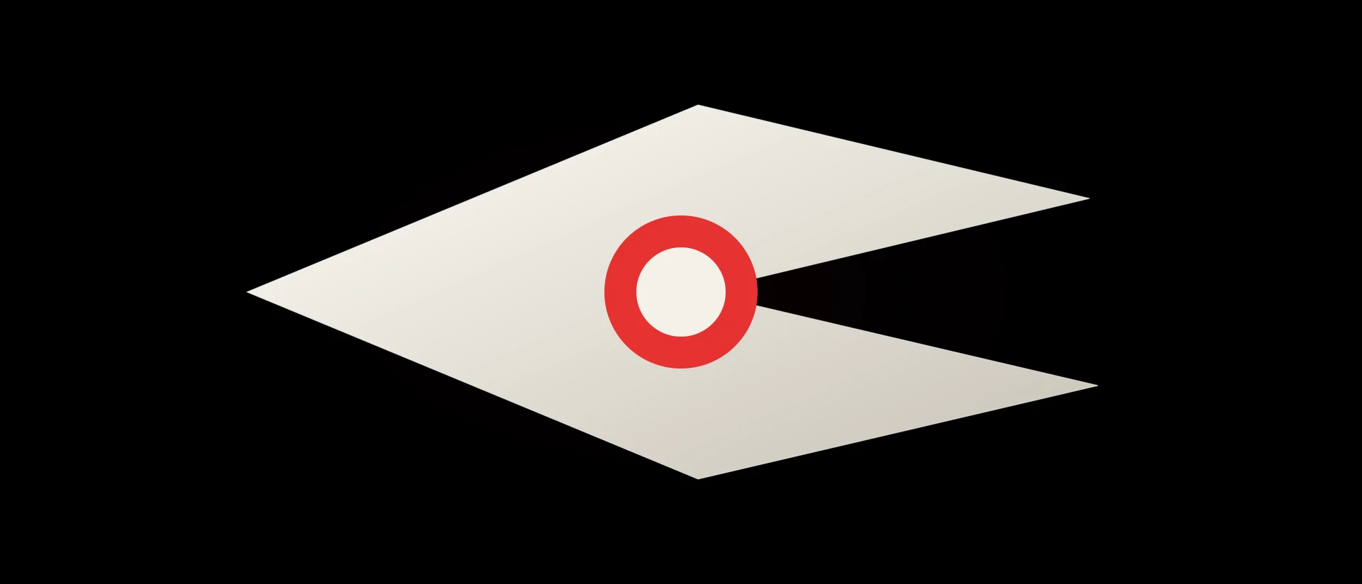 Cyclops: the approved angular 03 Scan mark with a red ring, white pupil and triangular beam